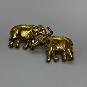 Gold Elephant Earrings